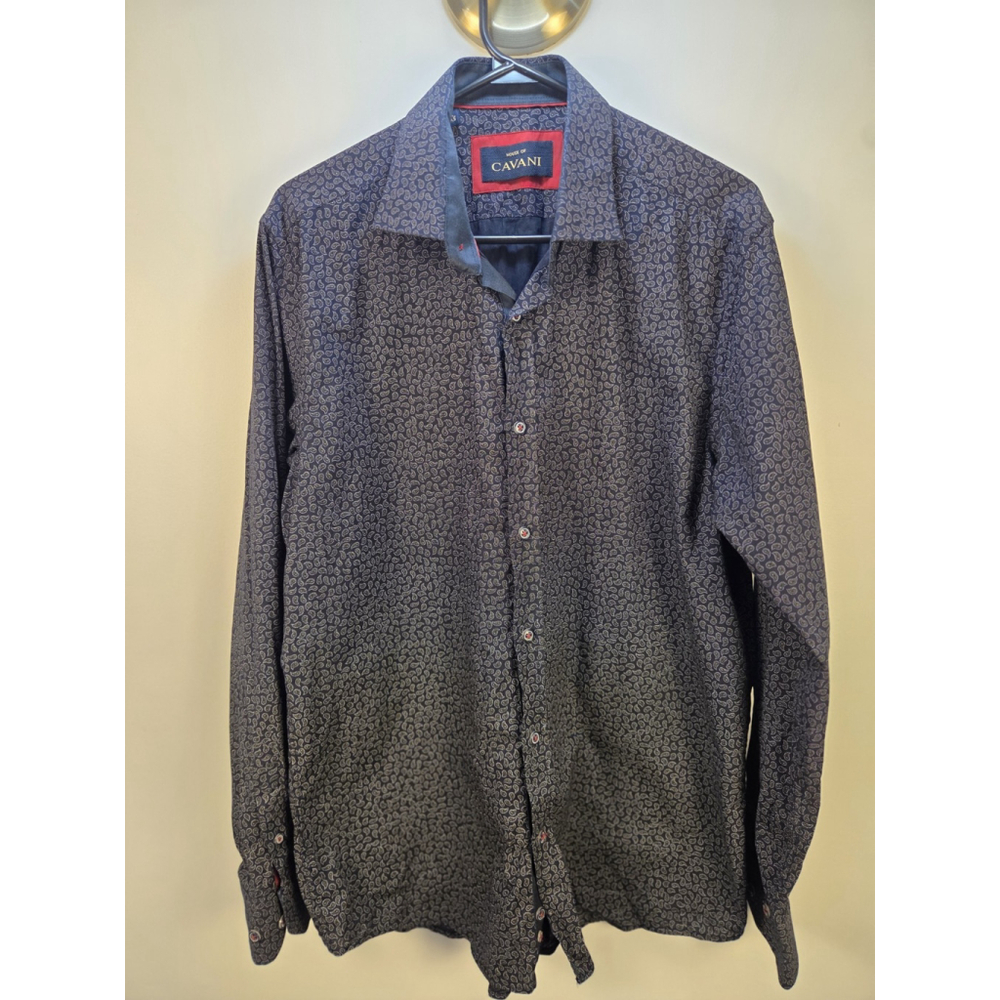 House of Cavani Men Shirt L 16.5 Black Pre-Owned